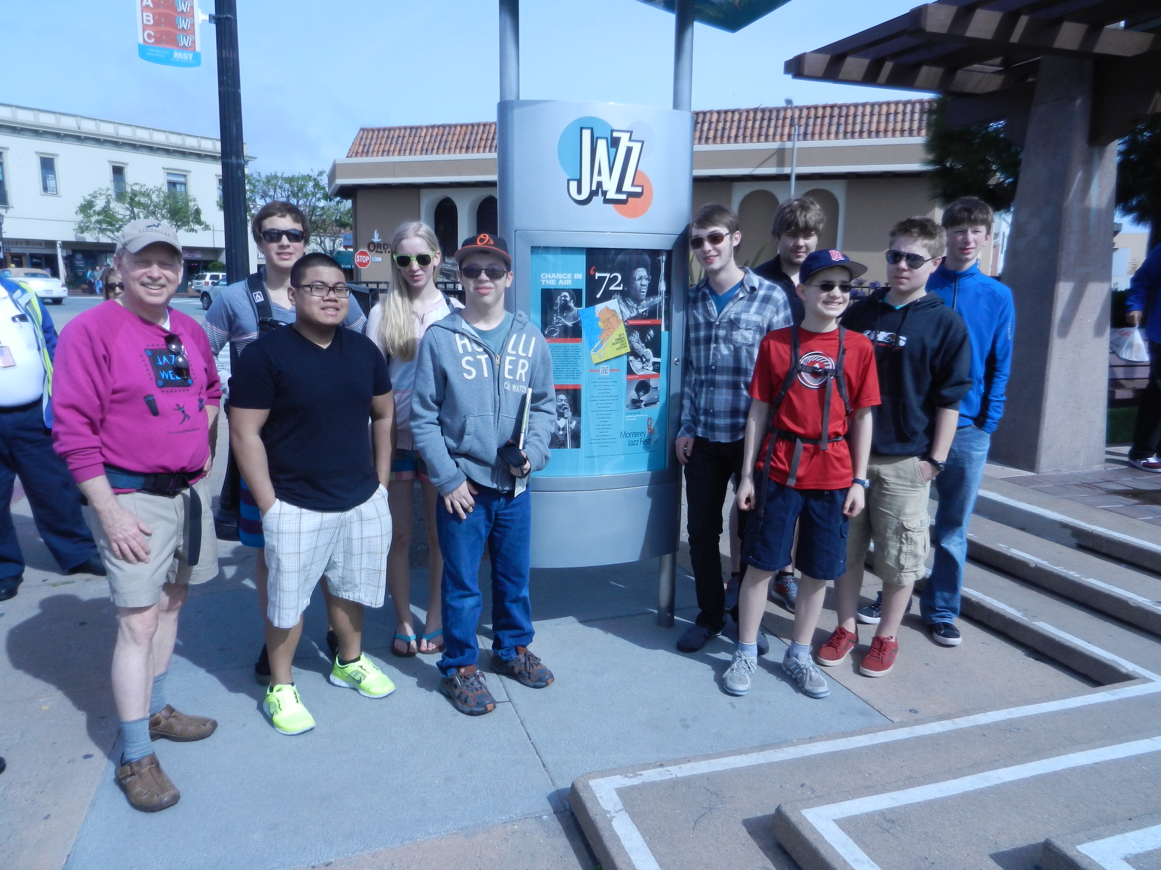 Students on field trip to Next Generation Jazz event in Monterey California.