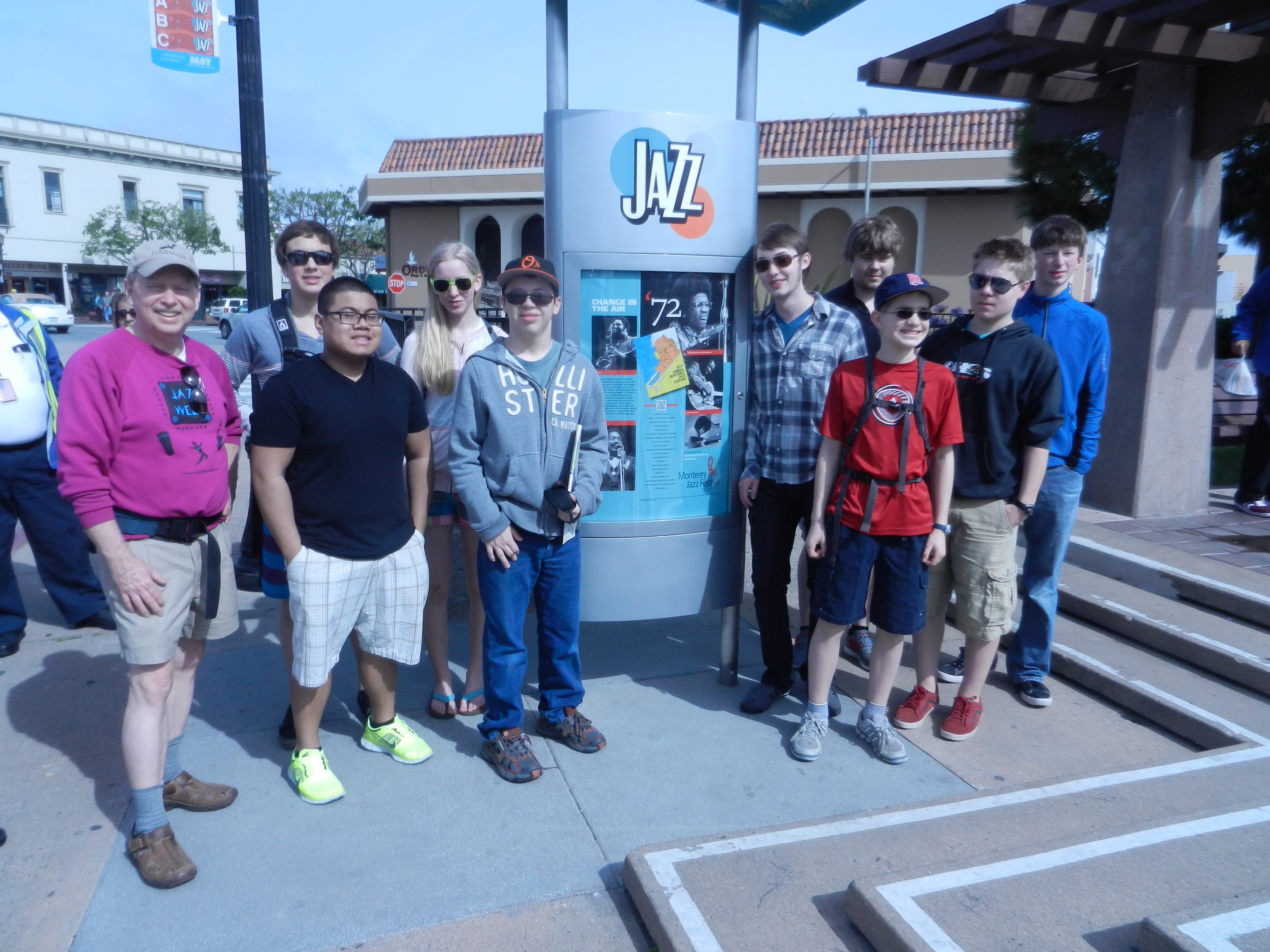 Students on field trip to Next Generation Jazz event in Monterey California.