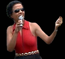 Nadine Shanti adding her vocals in concert.